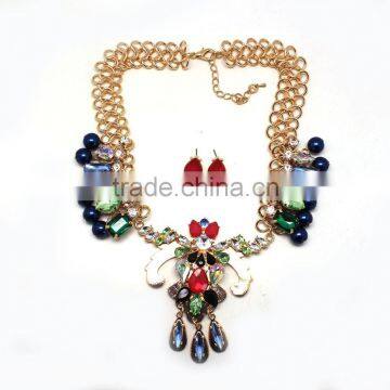 2015 Fashion African Alloy Plating Jewelry Set African Fashion Jewelry Set Gift Acrylic Flower Jewelry Set photo-2