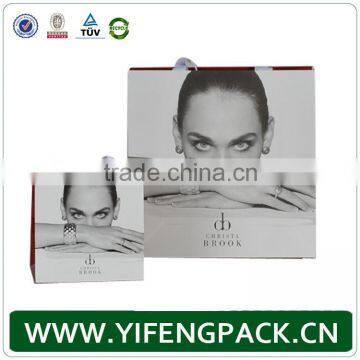 custom paper shopping bag with ribbon handle