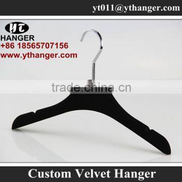 IMY-326 black velvet children hanger wholesale kids non-slip velvet hanger