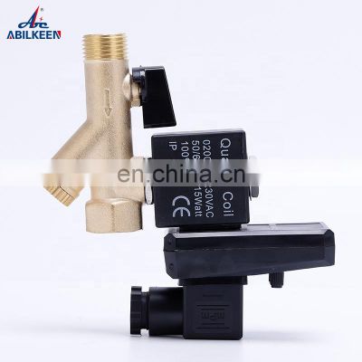 Standard G1/4 Automatic AC220V IP65 OPT-B Brass Body Water Mechanical Solenoid Valve Timer Electronic Drain