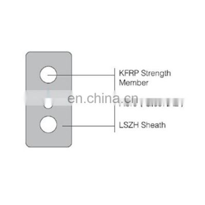 GL 2-144 core ftth fiber drop cable LSZH material   FRP with messenger Fiber Optic Cable