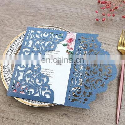 Laser Cut Luxurious Wedding Invitation Card With Envelopes For Wedding Birthday Engagement Graduation Party