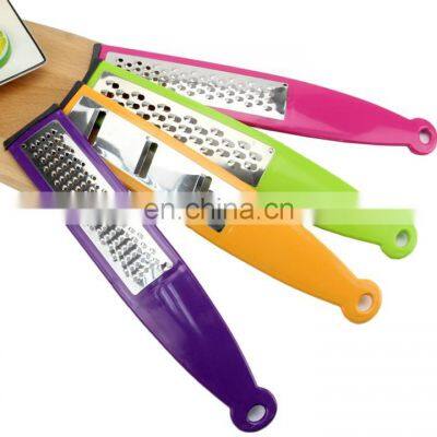 High Quality 4 Color Plastic Cheese Hand Grater, Different Pattern Soft Grip Handle Grater