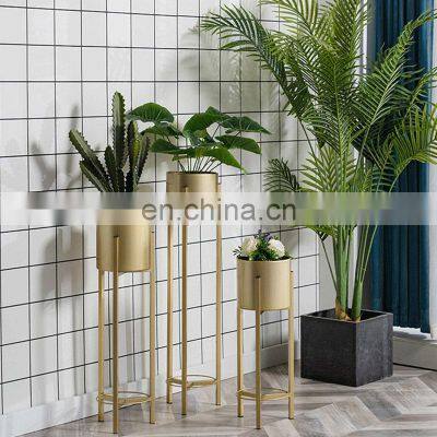 Best New Decor Iron Design Large Garden Tall Gold Modern Round Pot Outdoor Indoor Plant Stand Metal photo-5