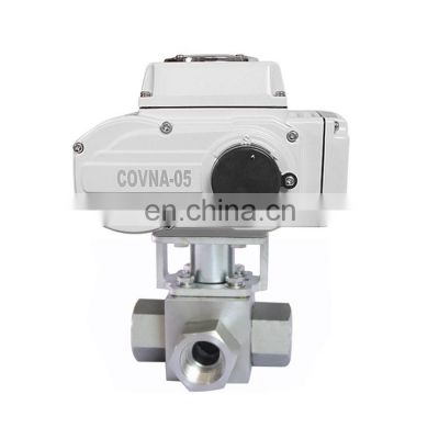 1/2 inch DN15 12V High Pressure 3 Way T Type L Type Stainless Steel Electric Motorized Electric Ball Valve