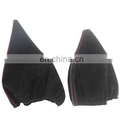 Alcantara Car Shift Gear Knob Lever Gaitor Boot Cover +Handbrake Boot For BMW E30 E34 Z3 E46 E36