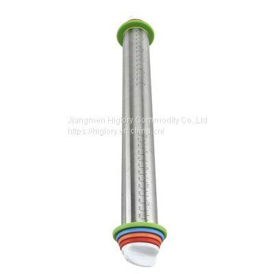 Adjustable Rolling Pin With Thickness Rings Measurement Pastry Rolling Pin for Baking Cookie Dough Roller Pizza Pastry photo-2