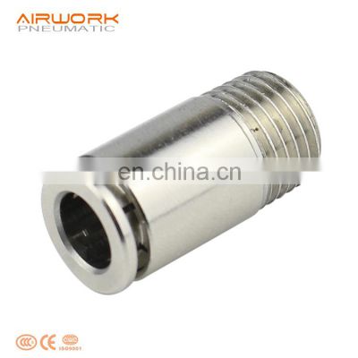 POC male straight brass copper pneumatic hose connector one touch quick connect air fittings