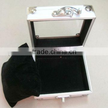 Silver diamond style suface aluminum empty watch case with custom-made