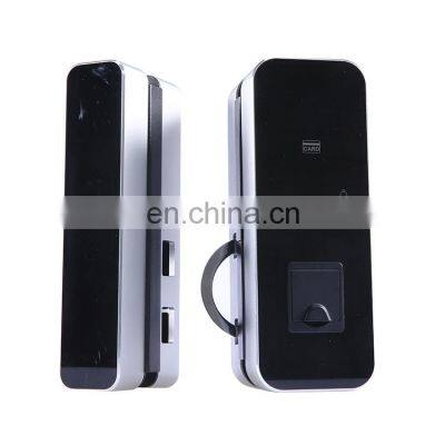 Double Glazed Security Biometric Fingerprint Password Smart Sliding Frameless Glass Door Electric Door Lock