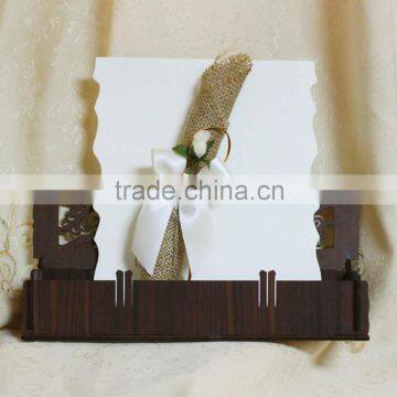 2016 Hot Sale Creative Ideal Laser Cut Wooden Box Wedding Invitation Card Quality Choice
