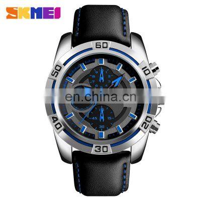 Expensive Mens SKMEI 9156 Famous Brand Watch Fashion Leather Watch 3ATM wr