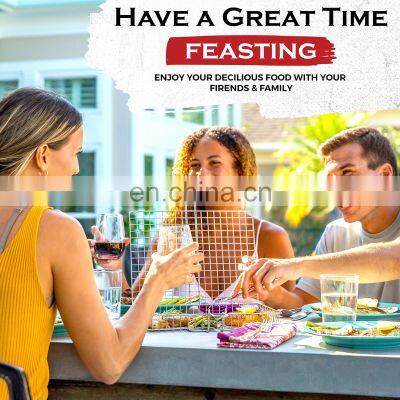 Stainless Steel Large Folding Grill Basket With Handle Basting Brush & A Portable Storage Bag Barbecue Grilling Basket photo-5