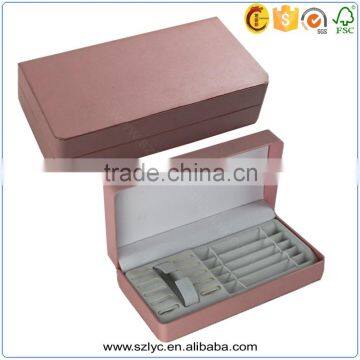 OEM High quality luxury handmake PU Leather cardboard jewelry box