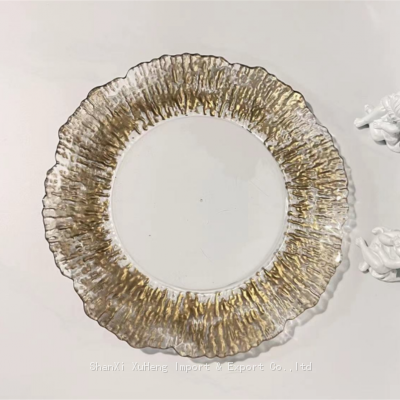 Свадебная украшение. Акриловая пластиковая подложка для тарелок размером 13 дюймов с золотой обводкой photo-2