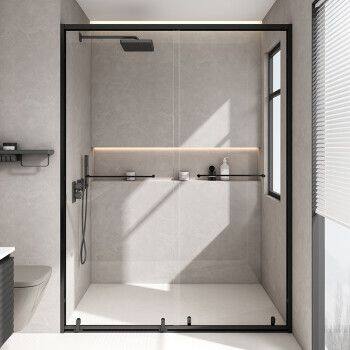 Black single stainless steel integral shower door simple shower screen shower room glass partition