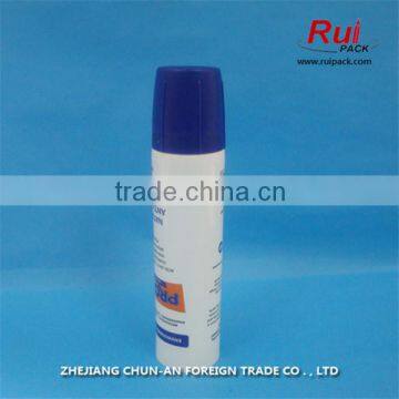 Empty cosmetic tube packaging for cream,printing tube with point mouth cap,plastic tube for cleaning