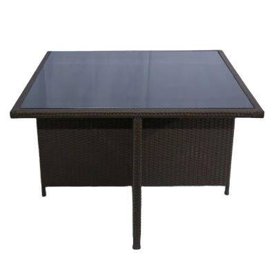 Modern PE Rattan Garden Dining Set Comfortable Portable Outdoor Dining Set Villa Used Rattan Dining Set photo-2