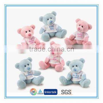 Custom cute teddy bear with white t-shirt