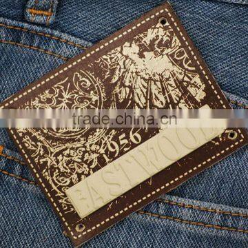 Factory Best Sell Jeans Leather Patches Label photo-6