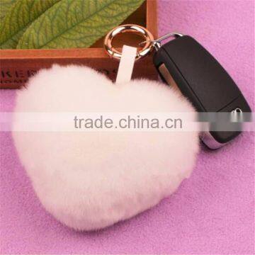 Real Rabbit Fur Keychian Cute Genuine Leather Fur Car Key Rings