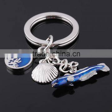 Manufacturer wholesale metal keychain tiger shrimp fish keychain