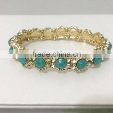 FASHION RHINESTONES PYRAMID ELASTIC BRACELET