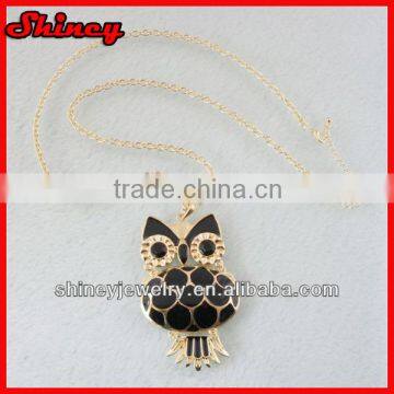cheap alloy hot black owl necklace