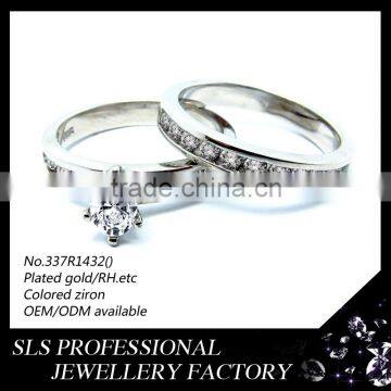 925 silver couple ring for people wedding ring set wholesale zircon stone fashion ring