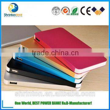 Whalesale in  Portable Slim 6000mah Metal Fashion usb power ban