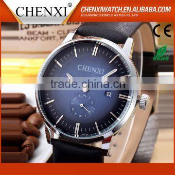 New 2016 Private Label Quartz Day/Date Fashion Leather Wrist Watch photo-3