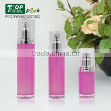 2015 Luxury Plastic Cosmetic Bottle With Aluminum Pump Top for Cosmetic Packaging