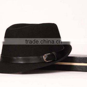Star Favourite Trend All-match Man Women Trilby Fedora Cap With Leather Buckle photo-4