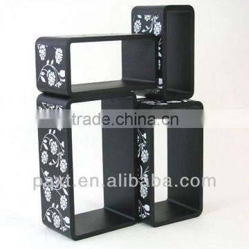 hotsale cube shelves printed white pattern wall shelf