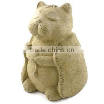 Meditating Cat - Cast Stone Garden Sculpture large size