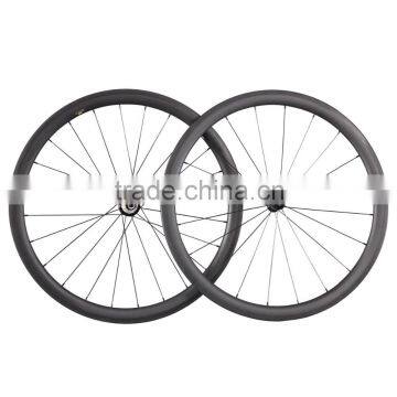 40mm clincher carbon wheels road bicycle bike wheel Powereway R36 carbon hubs with sapim spokes 27mm width W40C