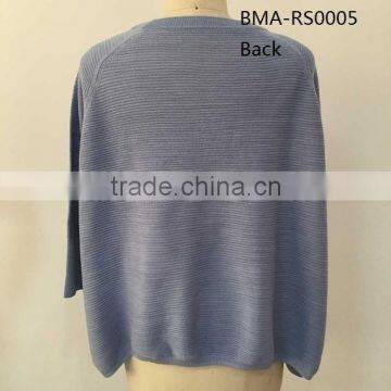 2016 fall/winter crew neck blue color sweater