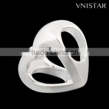 Vnistar Silver Plated Bead PBD1035, Heart-shaped Bead Fit for European Bracelet Size in 10*11mm photo-2