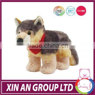 Custom cute white plush stuffed baby wolf soft toy