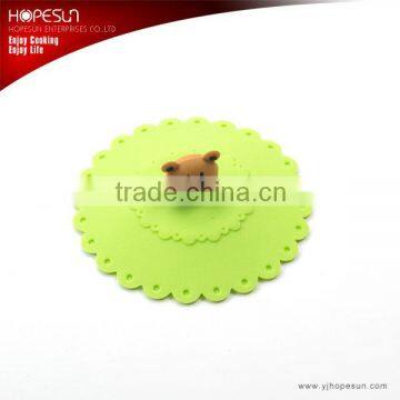 Eco-friendly food grade hot selling silicone bear lid silicone cup cover