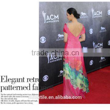 Chiffon Flower,colorful Flower for Dress Flower Design Printed Chiffon Fabric photo-3