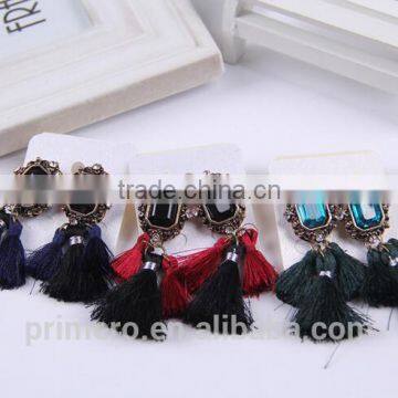 New Fashion Jewelry Hot Sale Crystal Vintage Tassel Statement Bib Earrings Factory Price photo-4