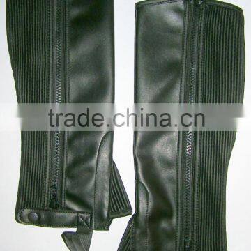 Leather Horse Riding Chaps in SYNTHECTIC LEATHER BLACK - S, M, L, XL photo-2
