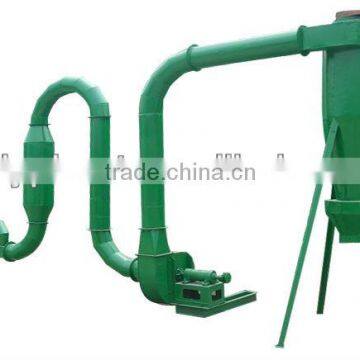 Air flow dryer for biomass briquetting, pelleting equipment