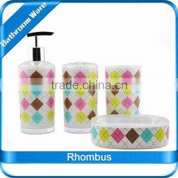 Bathroom Sets / Rhombus / 4 sets White Colorful