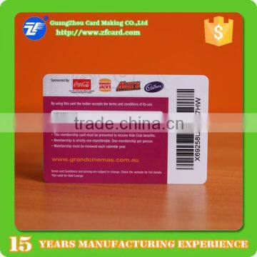 Factory price plastic fidelity card barcode printed