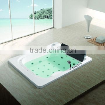 2-3person massage bathtub with bubble retangle trap bathtub