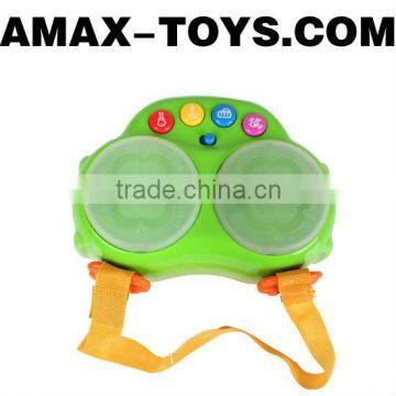 bte-44091033 children toys drums multifunctional cartoon twin hand-held drums with music and light