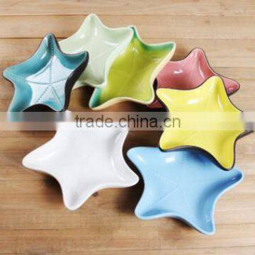 Lovely Fashion Candy Colors Sea Star Glaze Ceramic Bowl #we6