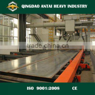 Q69 steel plate & H beam cleaning roller conveyor type shot blast machine